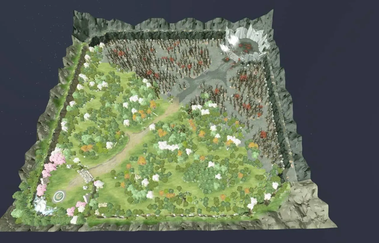 Карта только с центральной линией в Dota 2 | Источник: sikle в Telegram