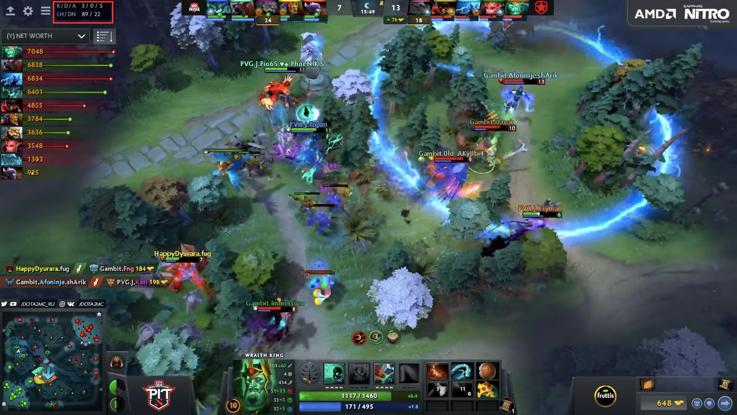 Противоположная ситуация: 3/0/5 ВК против 0/0/3 Разора.