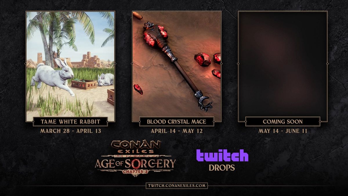 Расписание раздач предметов для Conan Exiles на Twitch