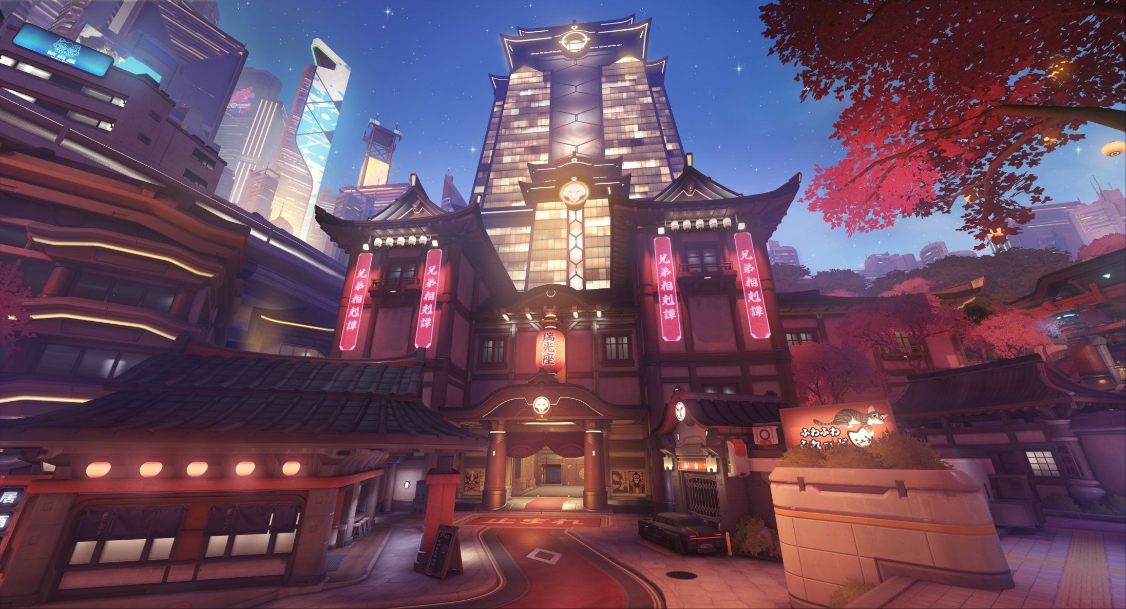 Скриншот карты «Неоновая станция». Overwatch в X
