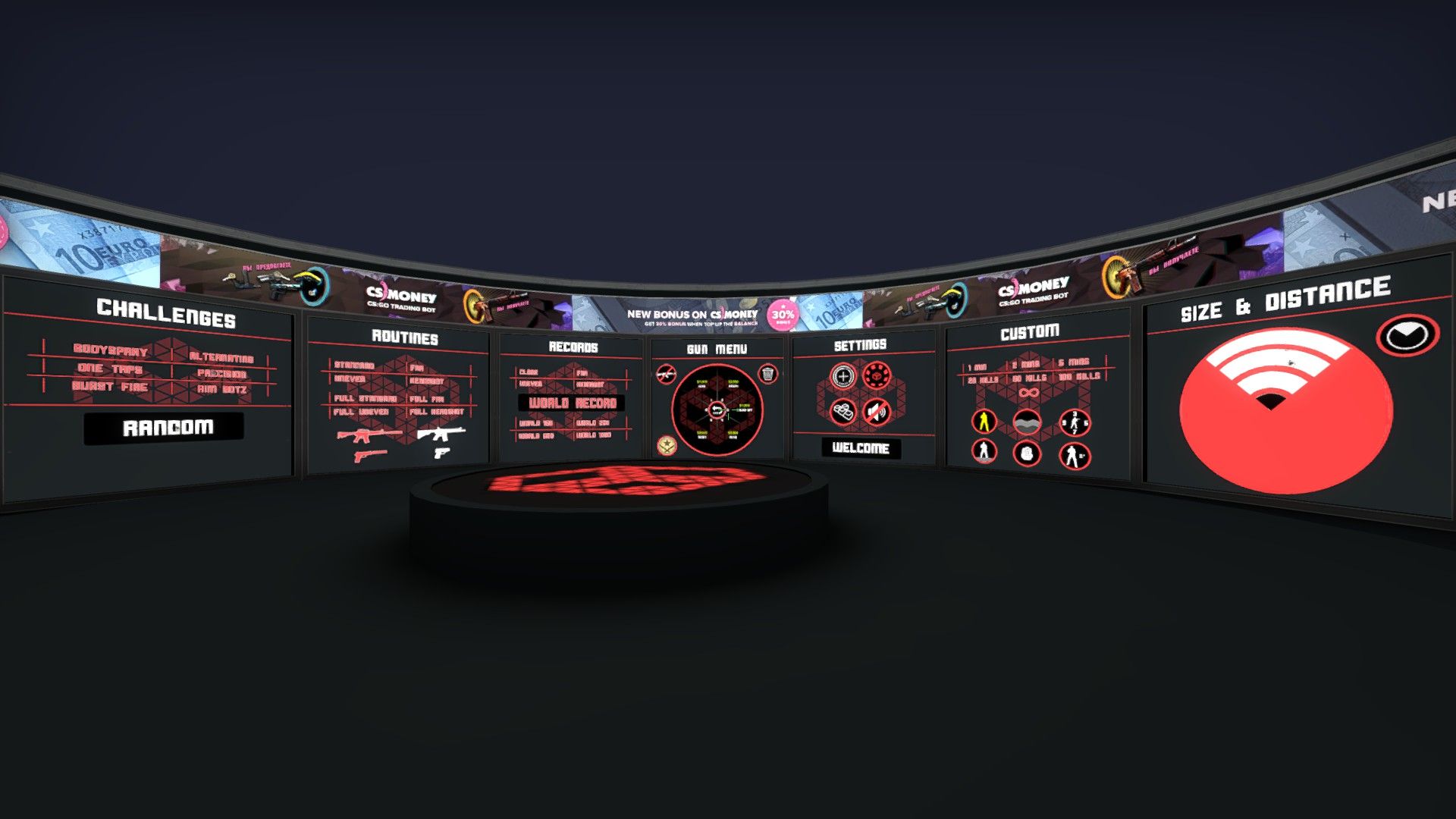 Основное меню и настройки