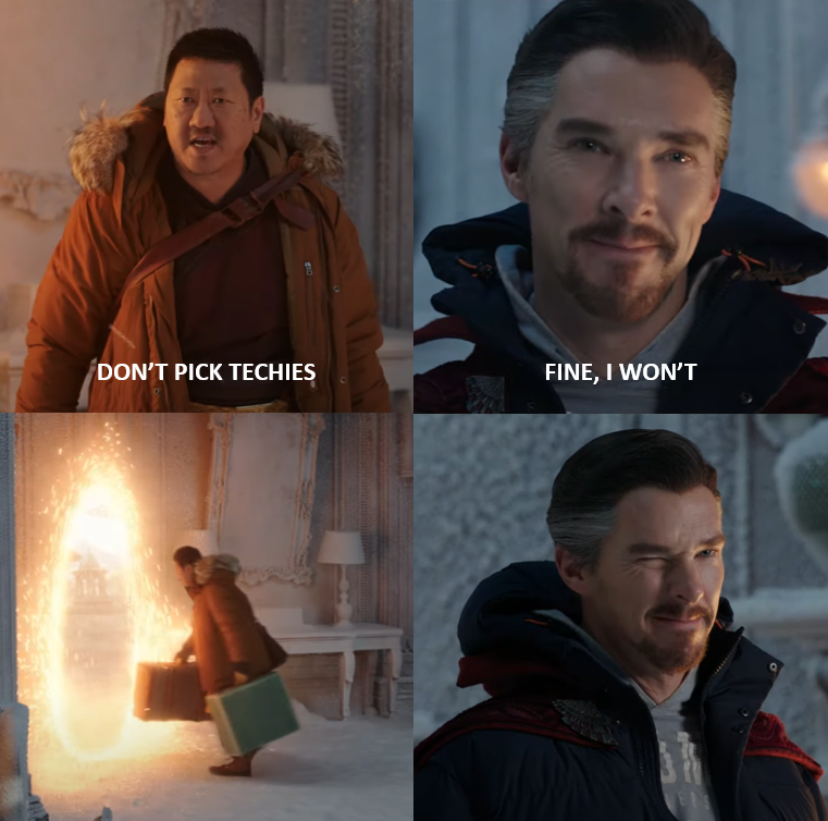 &mdash; Только не бери Techies.
&mdash; Ладно, не буду.
Источник: twitter.com/EvilGeniuses