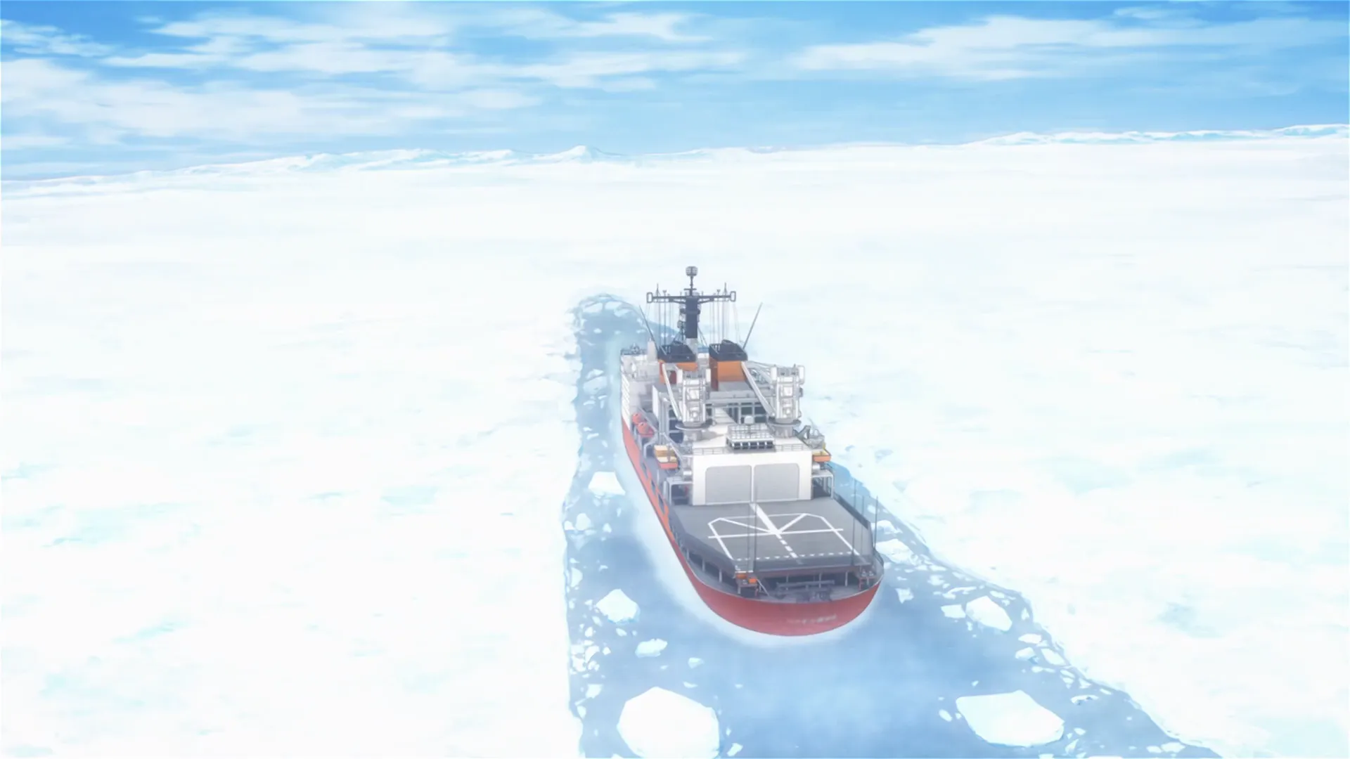 Кадр из аниме «Дальше, чем космос»