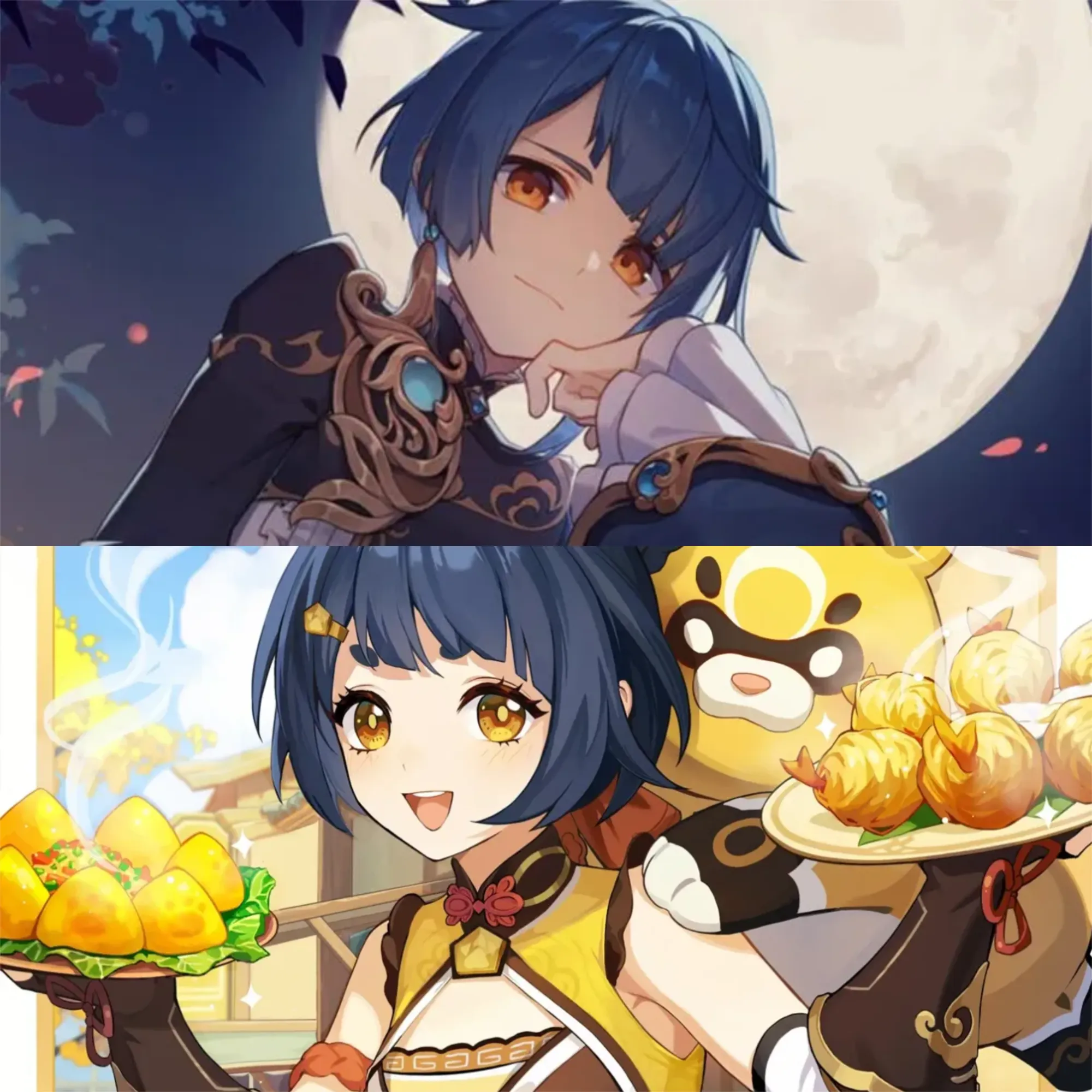 Официальный арт Син Цю и Сян Лин от разработчиков. Источник: Genshin Impact