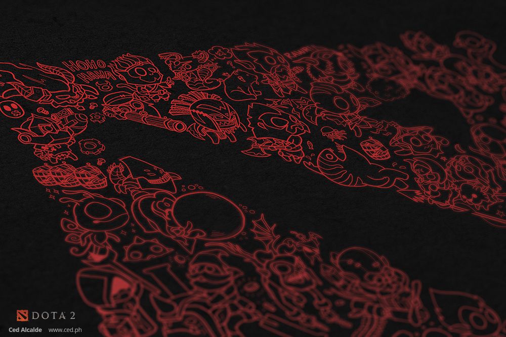 Дудл с персонажами «Доты» от nowrktoday