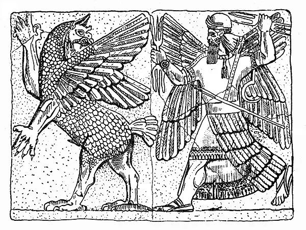 Бой бога Мардука с богиней тьмы и бездны Тиамат. Токарев С.А. «Религия в истории народов мира» 