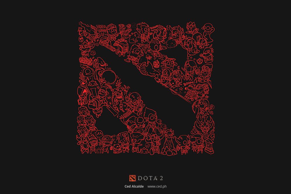 Дудл с персонажами «Доты» от nowrktoday