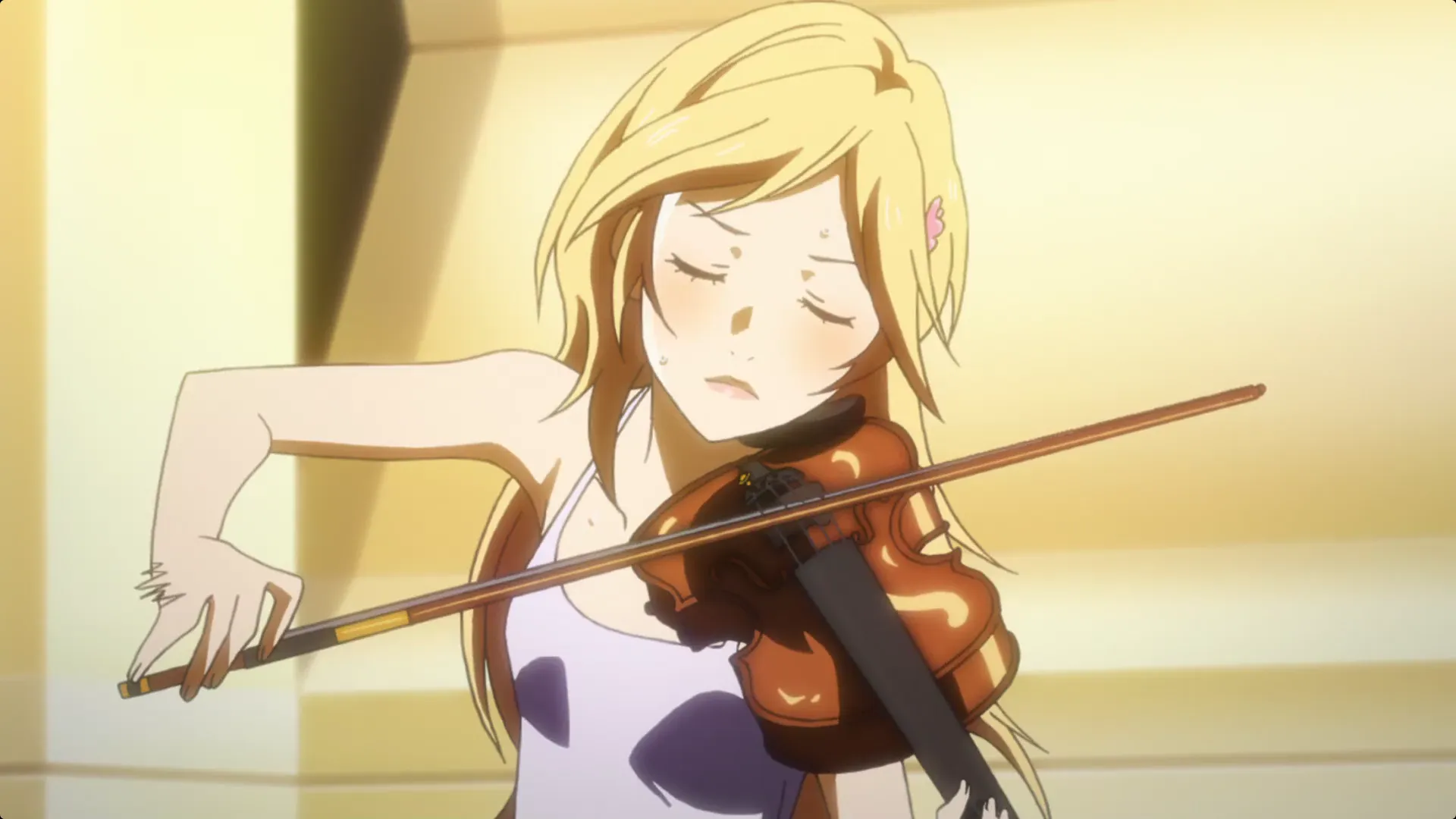 Кадр из аниме «Твоя апрельская ложь»