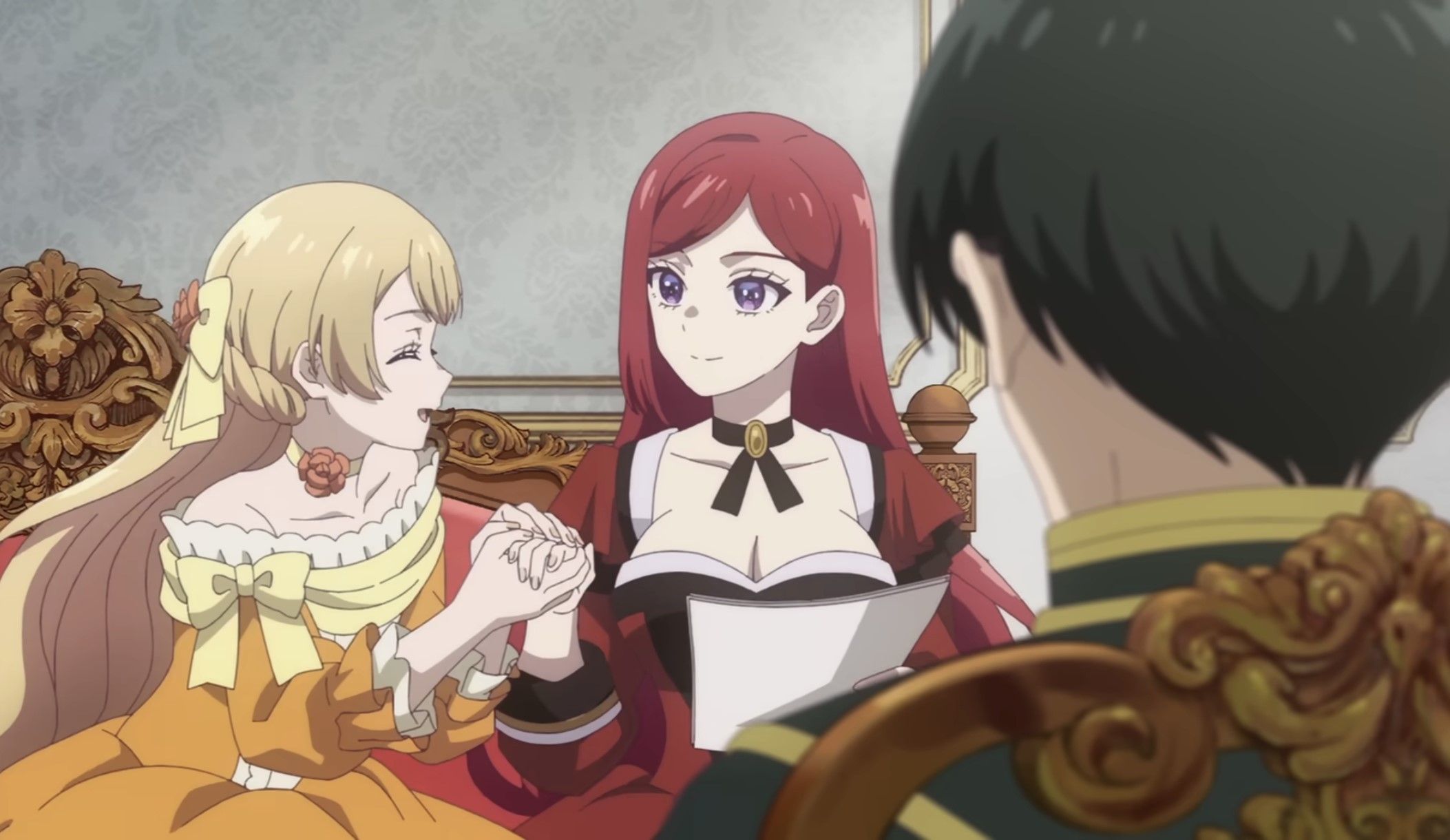 Кадр из аниме «Королева, ставшая причиной трагедии, сделает для народа всё, что в её силах»