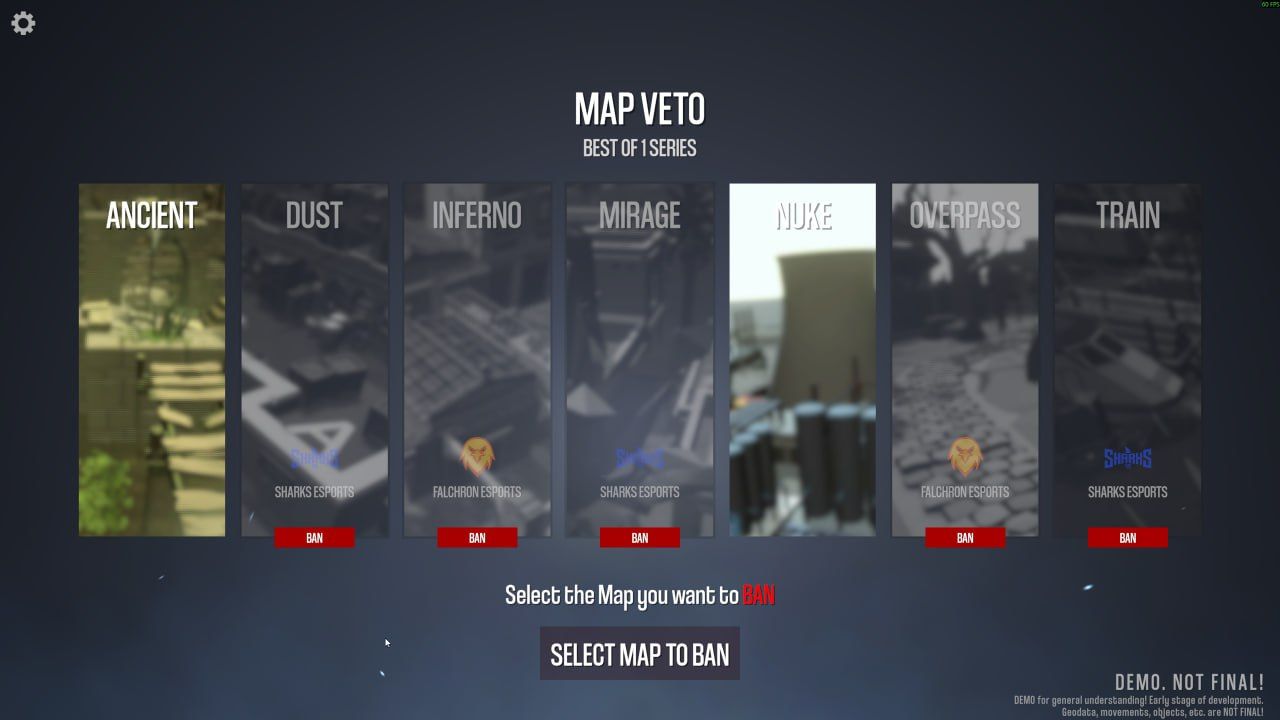 Меню выбора карт в Esports Manager 2026 | Скриншот из Esports Manager 2026