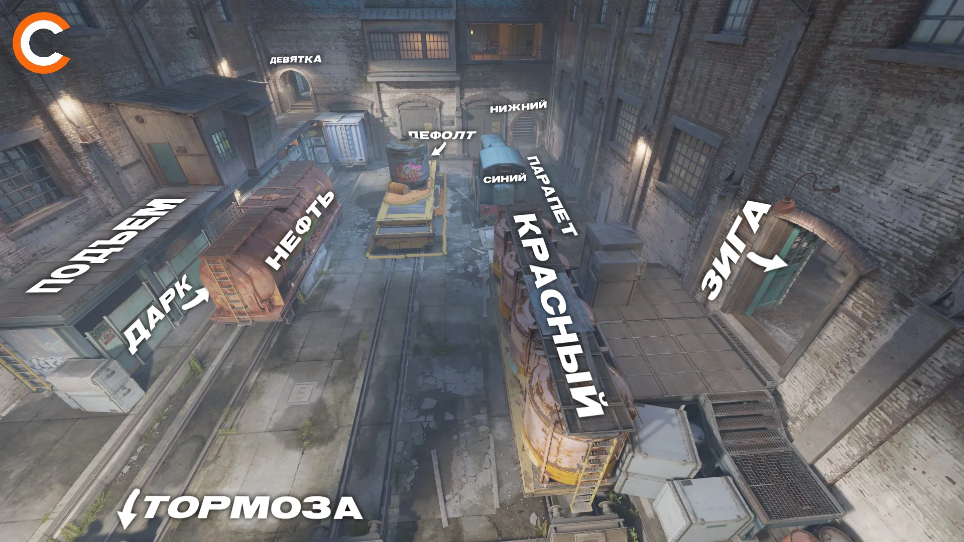 Позиции на карте Train | Источник: Cybersport.ru