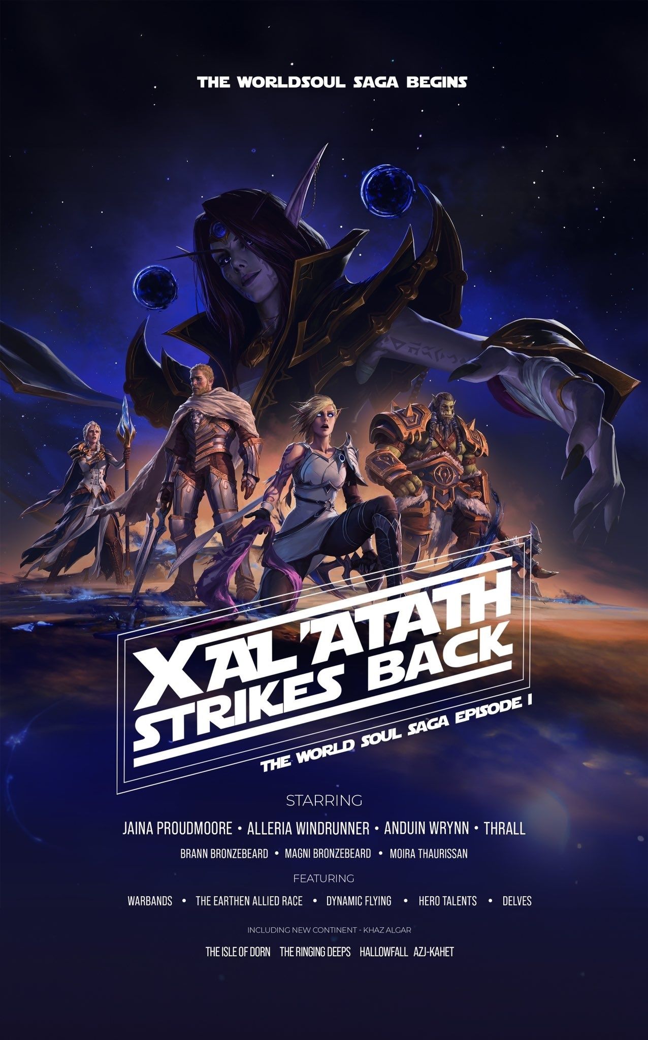 Постер в духе «Звёздных войн» из ключевого арта World of Warcraft: The War Within