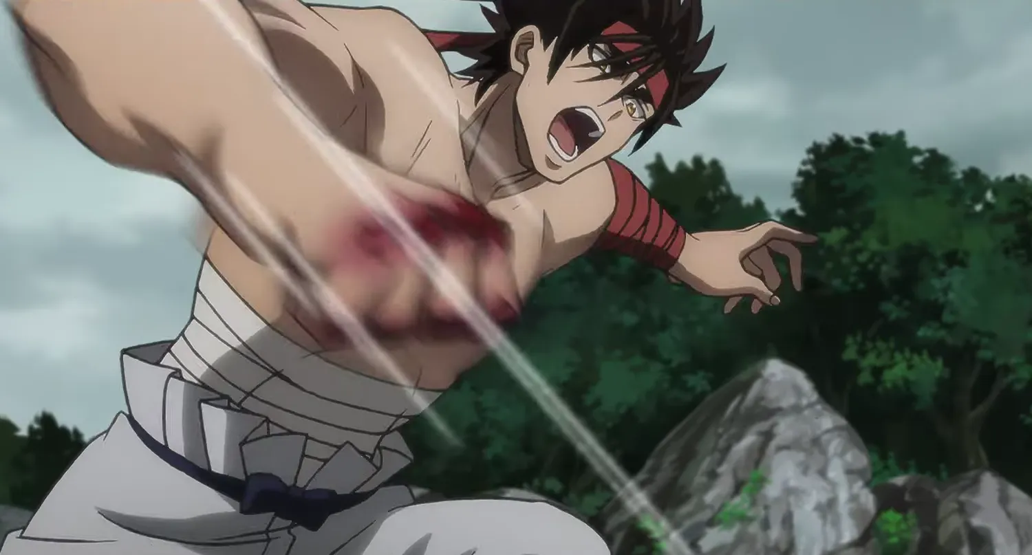 Кадр из трейлера аниме «Бродяга Кэнсин: Беспорядки в Киото»