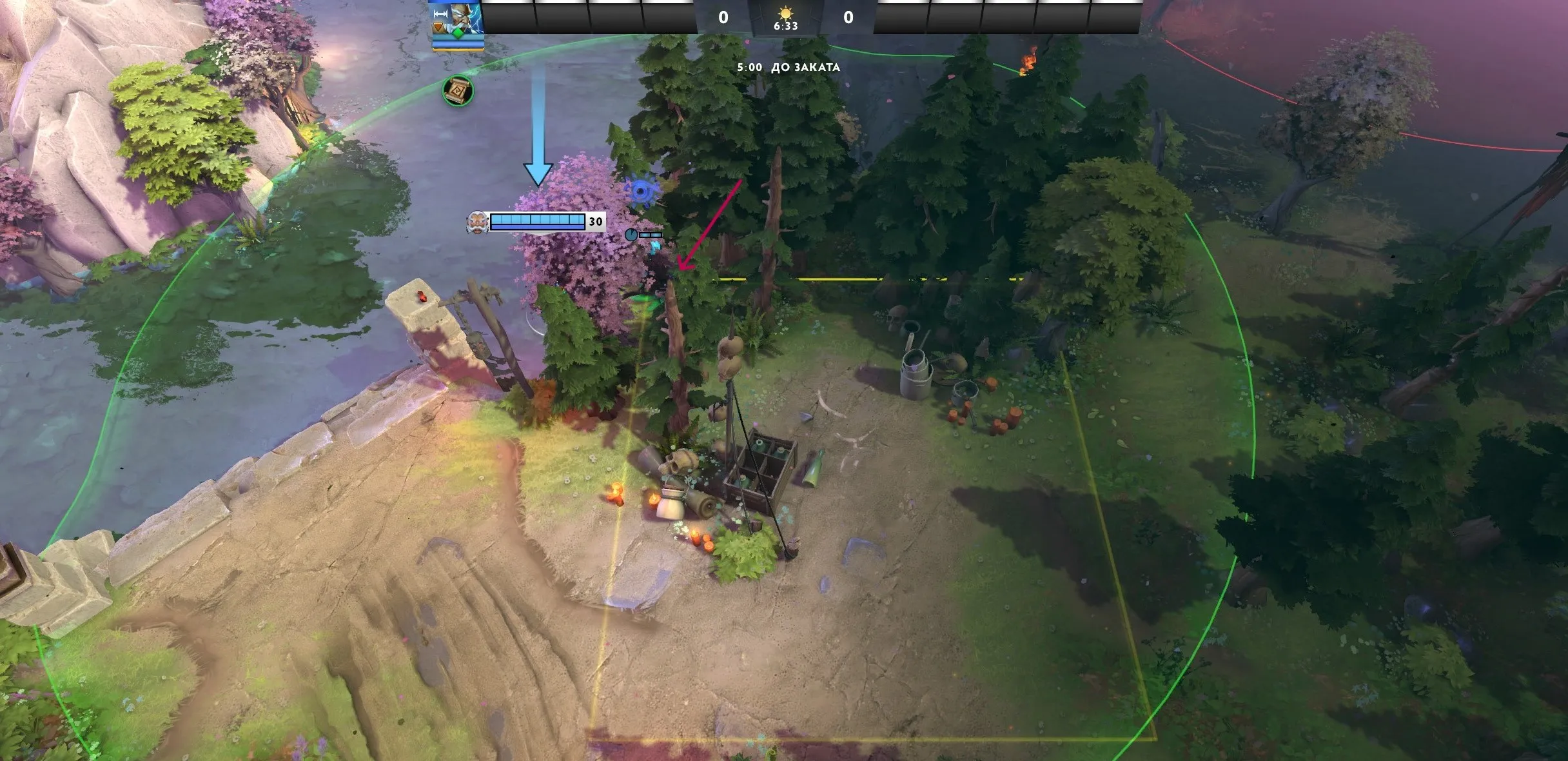 Рубим угловое дерево | Источник: Dota 2