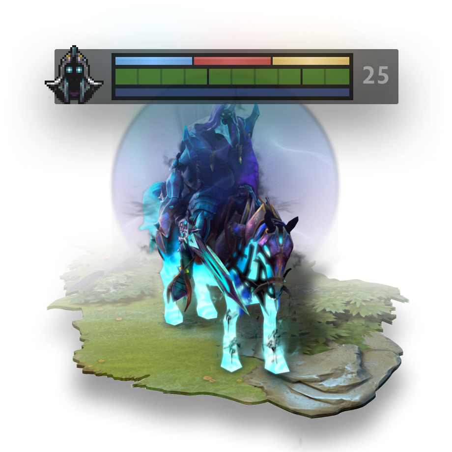 Отображение прочности щита в Dota 2