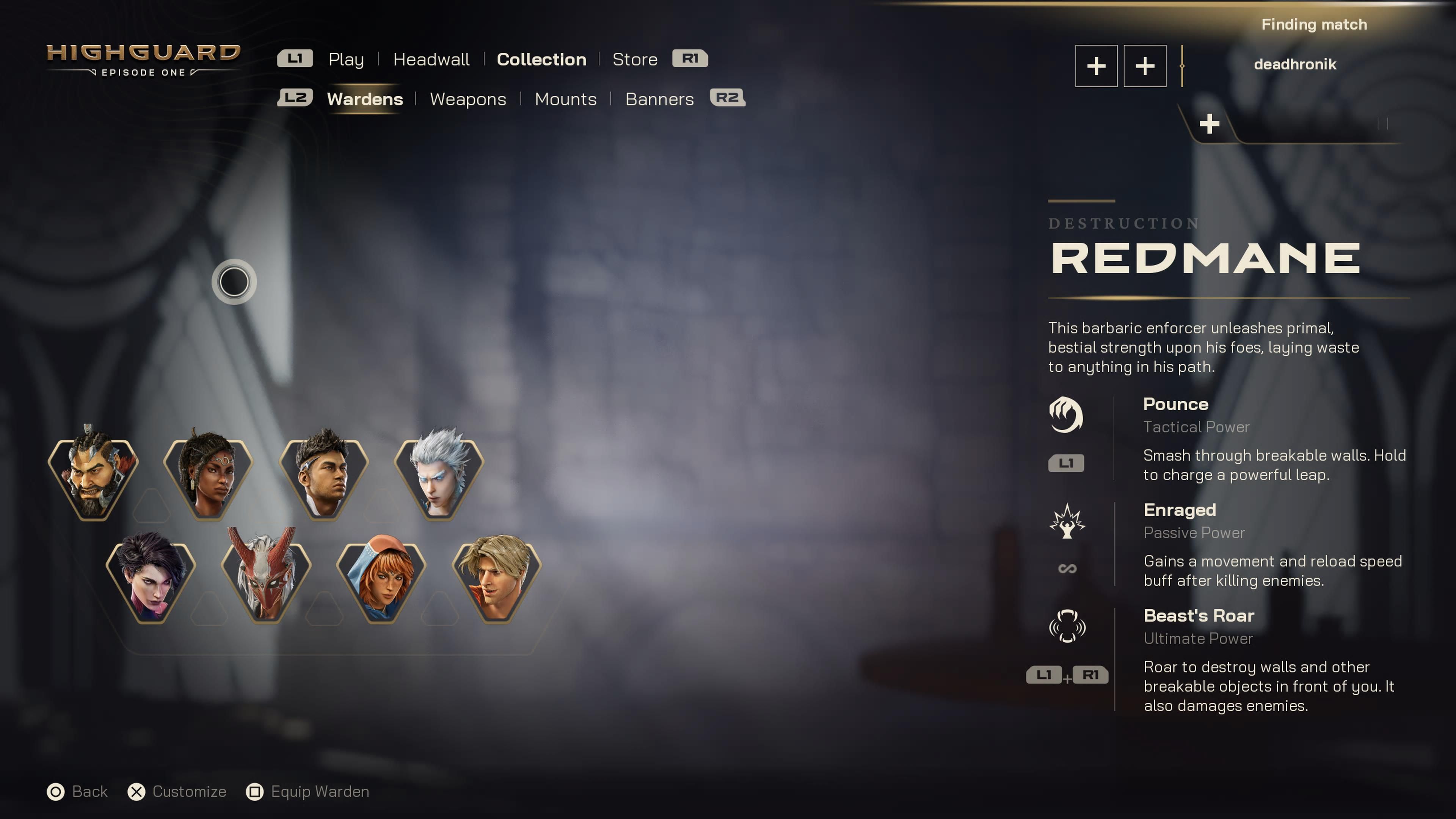 Элементы лобби. Скриншот из Highguard