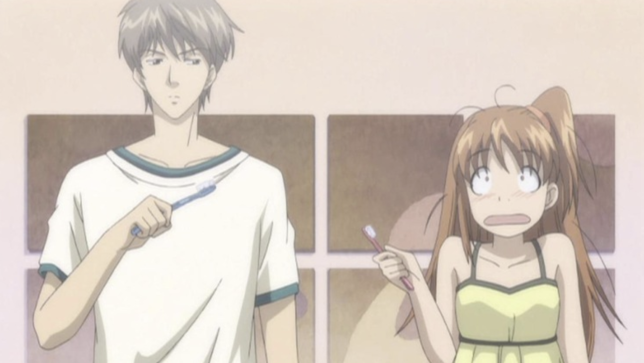 Кадр из аниме «Озорной поцелуй»