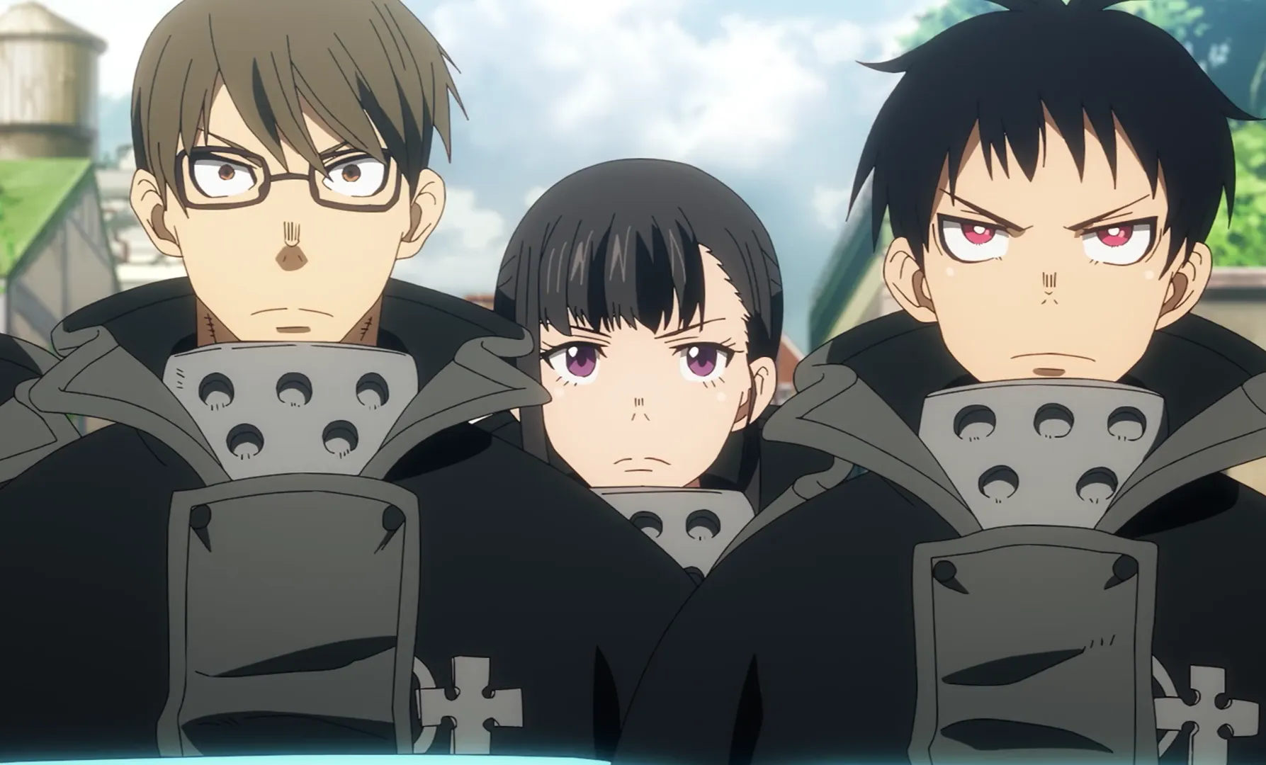 Кадр из аниме «Пламенная бригада пожарных: Третья глава»