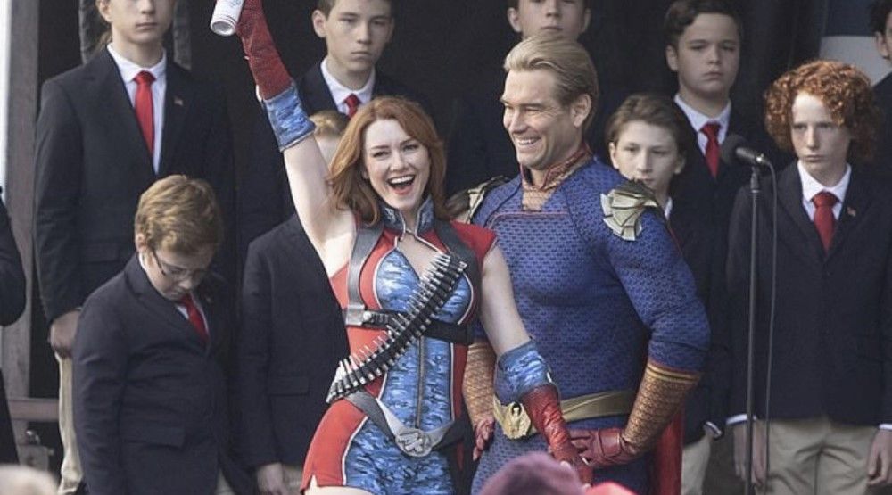 Кадр со съёмок сериала «Пацаны»