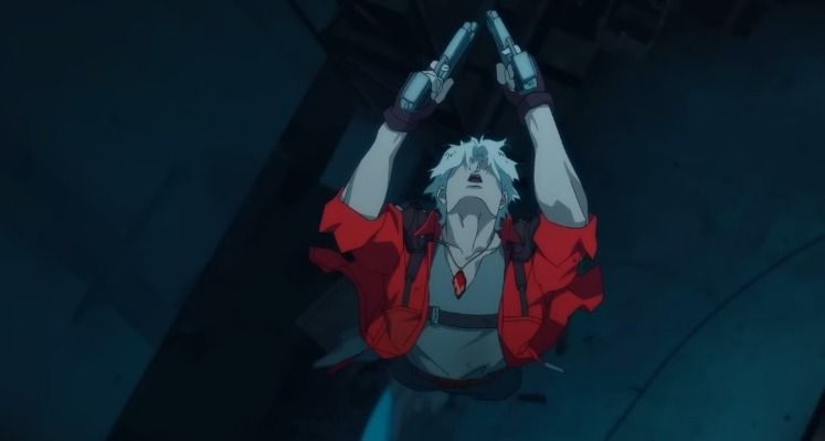 Кадр из аниме Devil May Cry 2025. И вот так Данте пострелял. 
