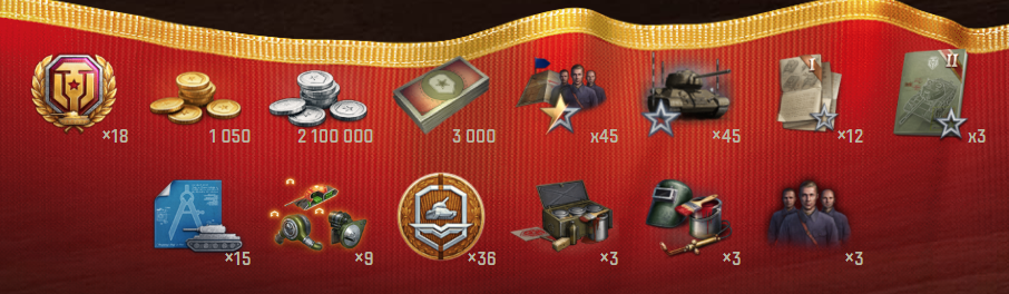 Награды боевого пропуска «Путь к Победе» | Источник: официальный сайт «Мира танков»