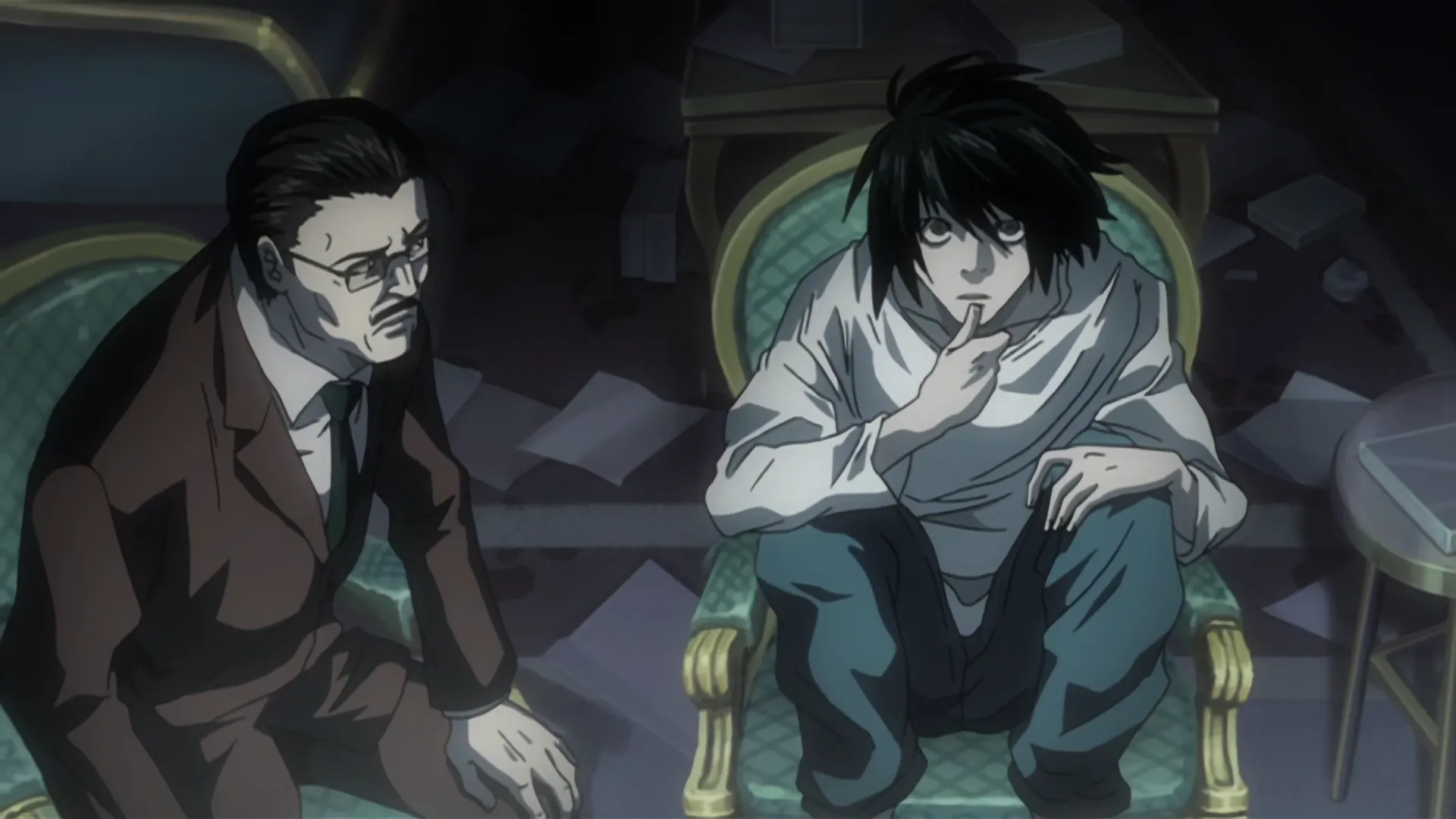 Кадр из аниме «Тетрадь смерти»