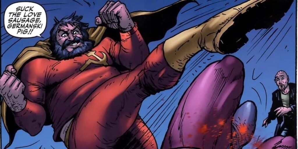 Василий Воришкин добивает Штормфронта. Фрейм из комикса «Пацаны»