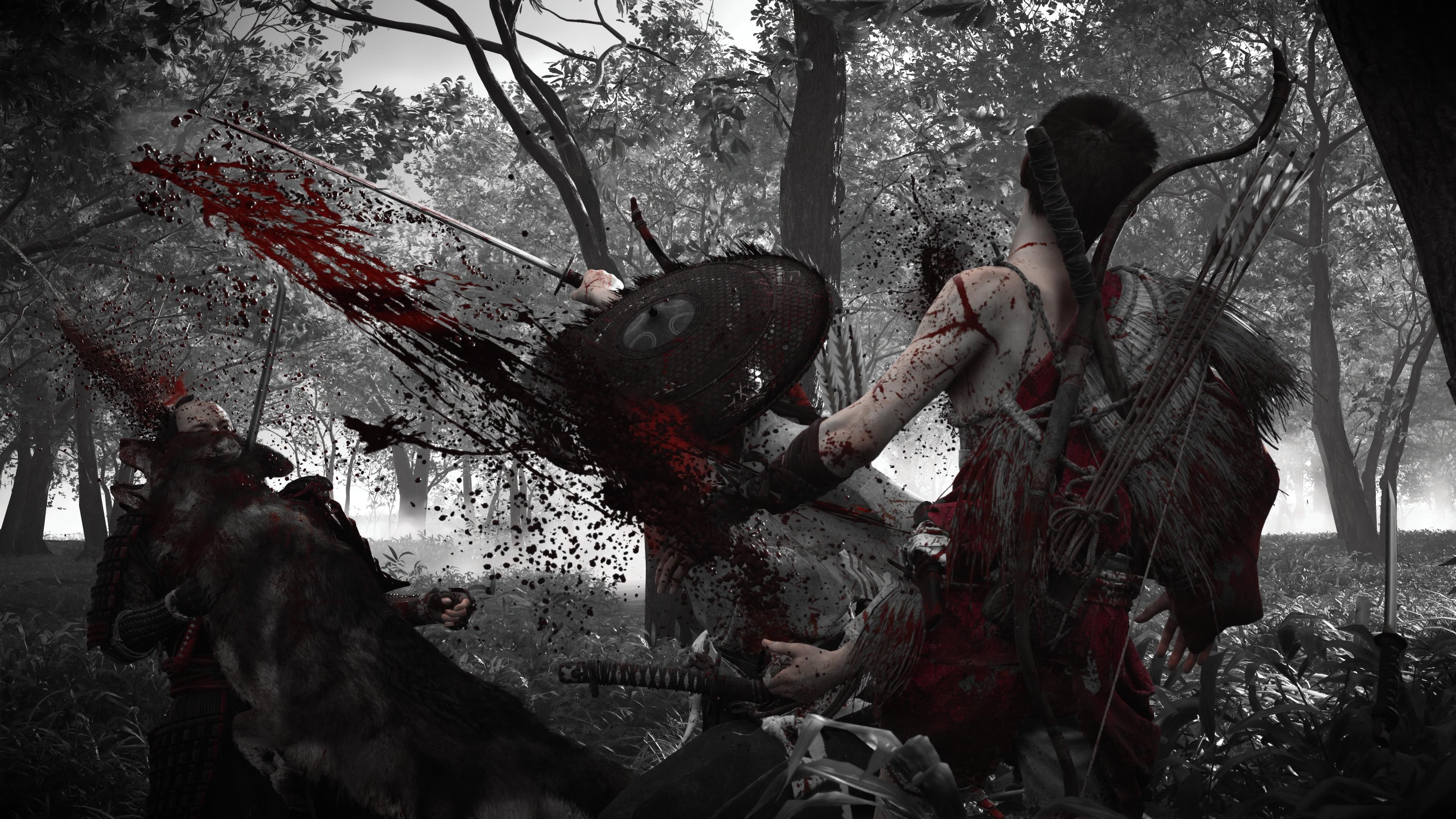 Кровь, кишки, рассамураило. Скриншот из Ghost of Yōtei