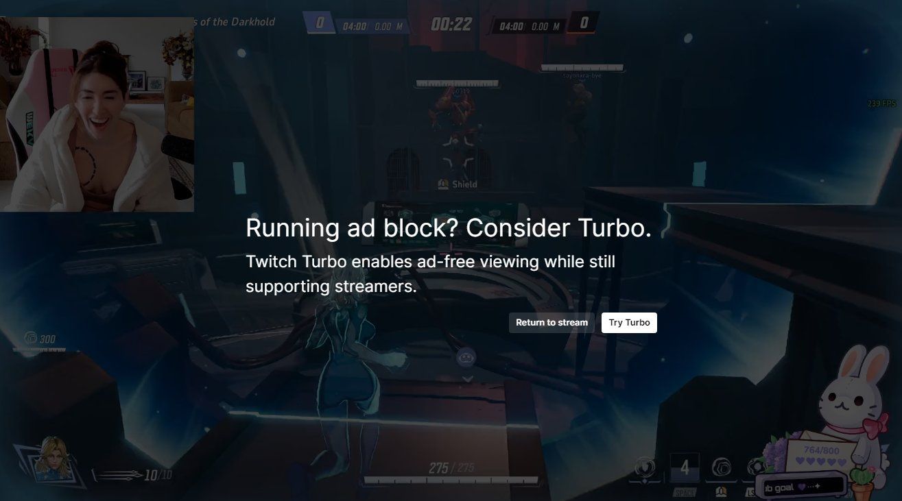 Сообщение от Twitch с просьбой выключить Adblock | Источник: X