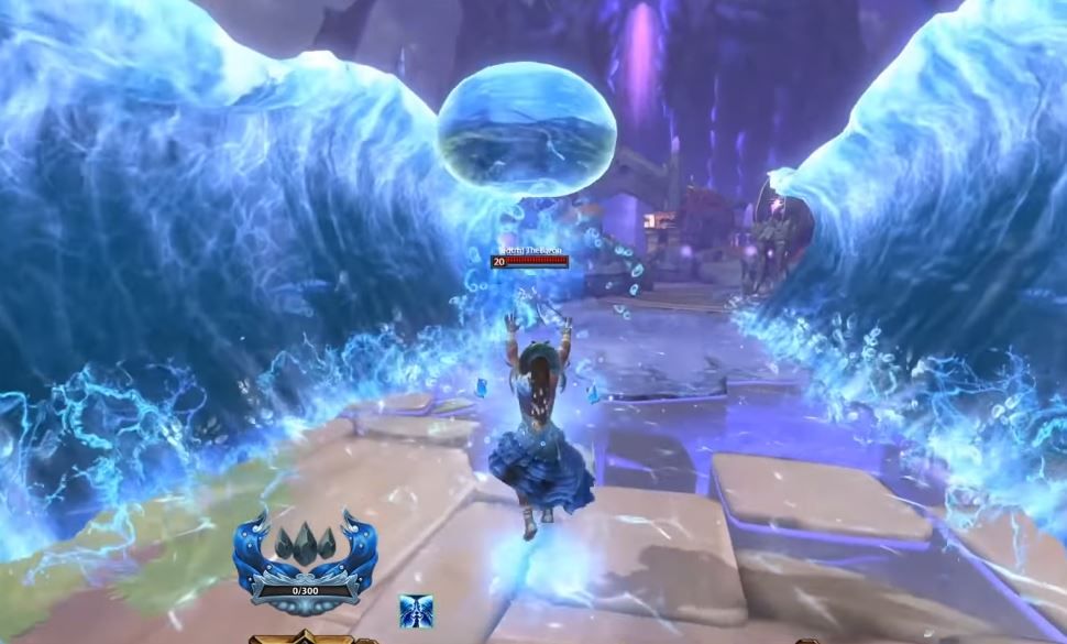 Так выглядит геймплей Smite - часть интерфейса не видна