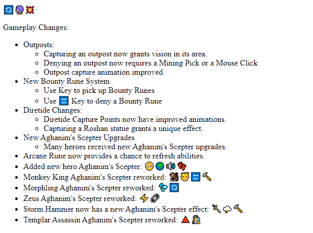 Перевод патча 7.34, написанного смайликами, на английский язык с помощью ChatGPT