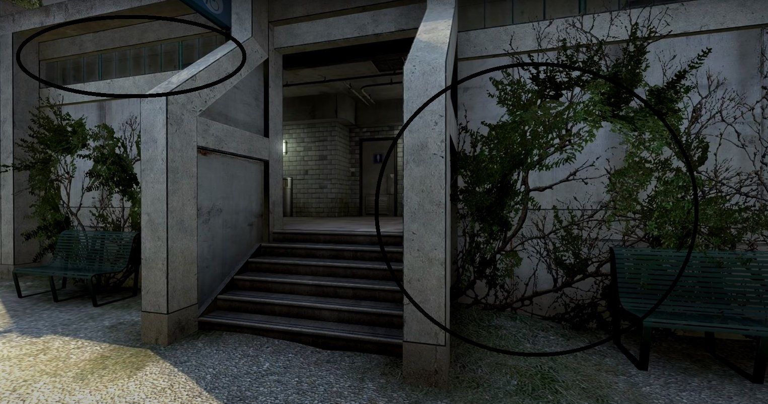 Старые туалеты и лавка на Overpass