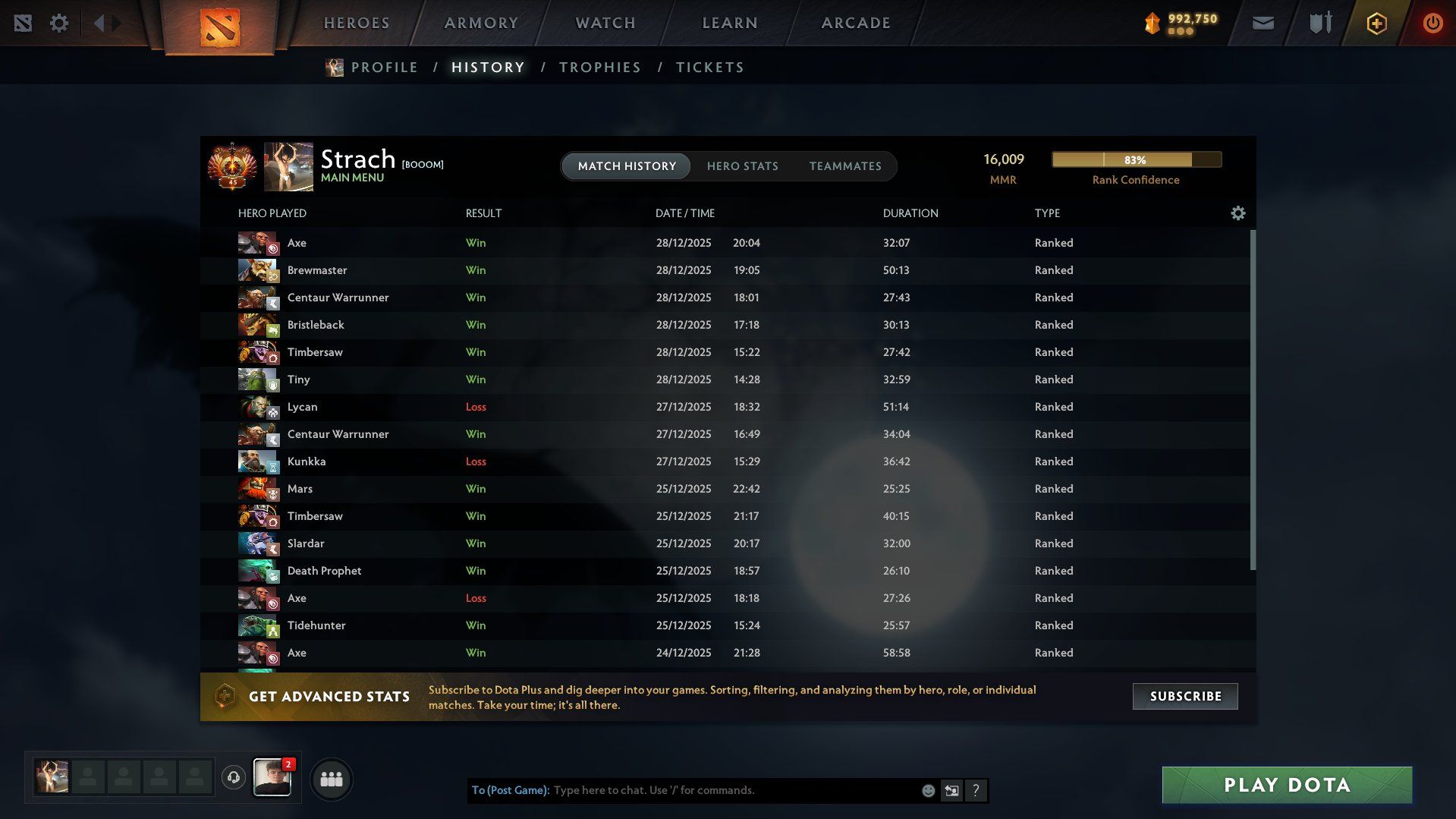 Профиль BOOM в Dota 2 | Источник: страница BOOM в X 