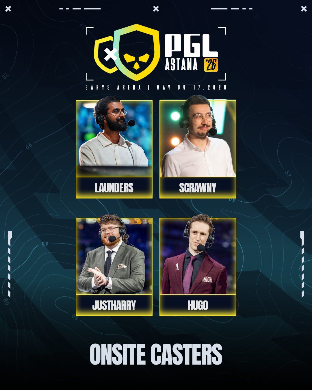 Участники студии аналитики на PGL Astana 2026 | Источник: аккаунт PGL в X