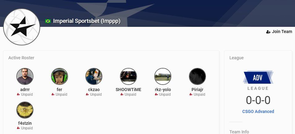 Состав Imperial e-Sports на ESEA.
Источник: @SolGoat