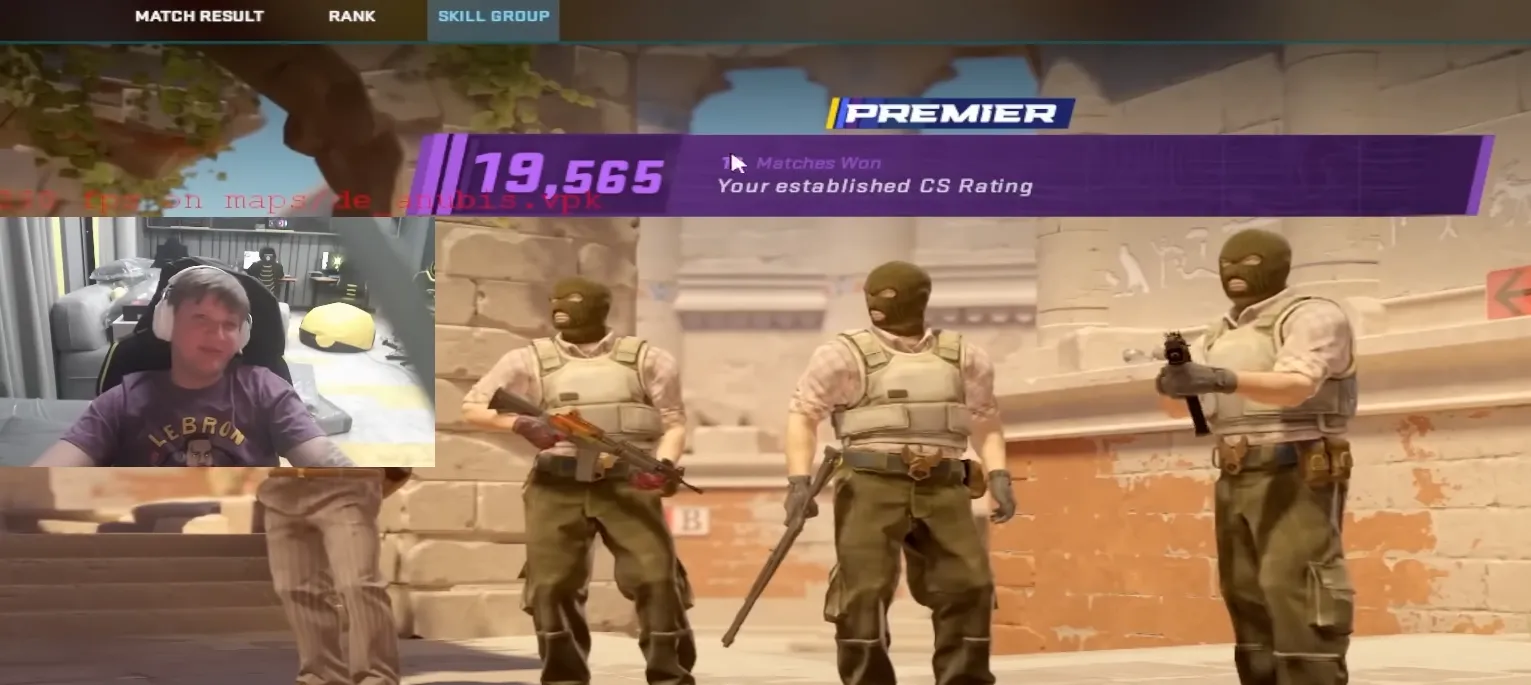 Рейтинг s1mple | Источник: канал s1mple на Twitch