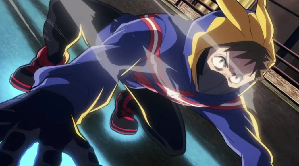 Кадр из аниме «Моя геройская академия: Вне закона»