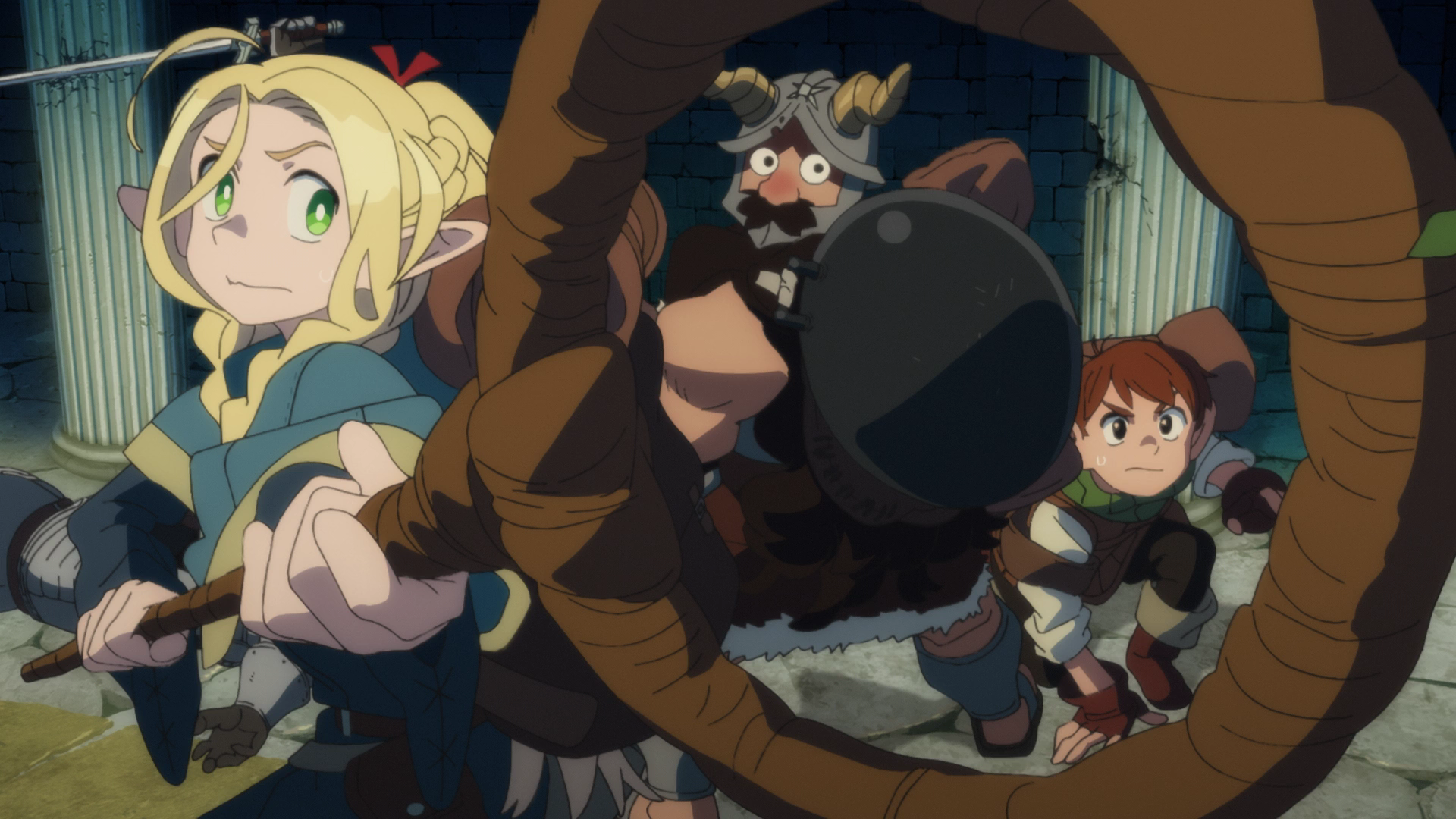 Кадр из аниме «Подземелье вкусностей»