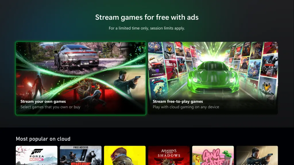 Реклама бесплатного облачного сервиса. Источник: Xbox Wire