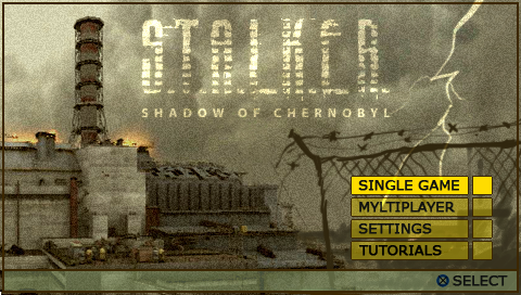 Меню игры S.T.A.L.K.E.R. PSP