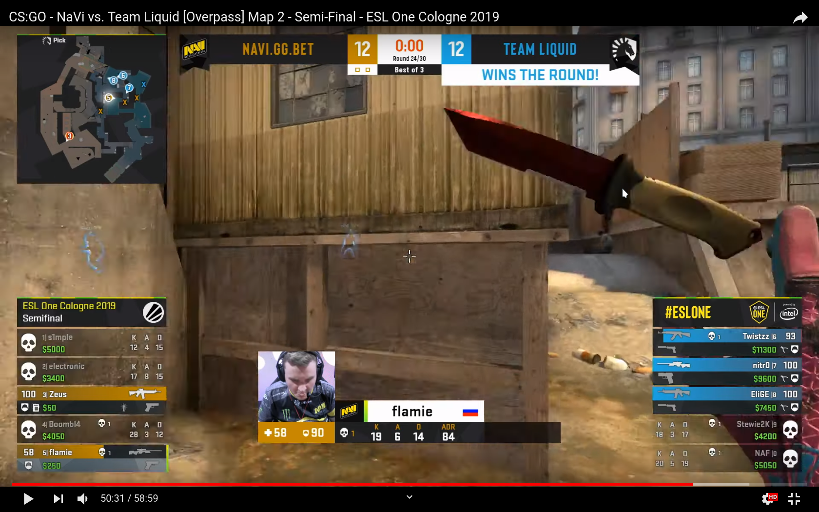На таймере 0-00, Team Liquid забирает раунд, Na`Vi сохраняют девайсы. В следующем раунде сразу два игрока команды остаются без раскида. 