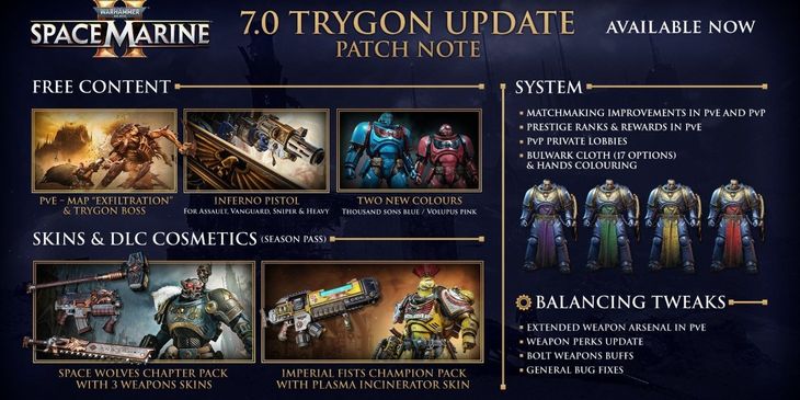 В Warhammer 40,000: Space Marine 2 вышло обновление 7.0 — новая миссия, PvP-лобби и легионные DLC