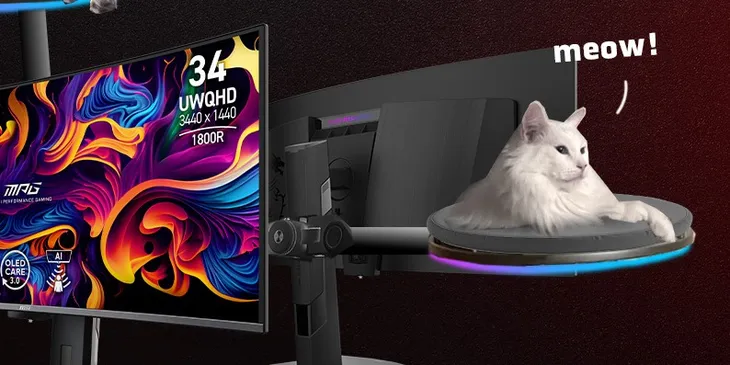 На 1 апреля MSI показала RGB-лежанку для котиков, которая крепится к монитору