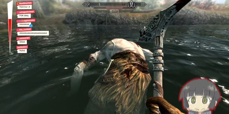 Стример создал мод для Skyrim, увеличивающий силу оружия от сообщений в чате