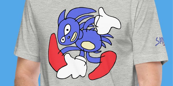 SEGA выпустила мерч с Саником — мемной версией ежа Соника
