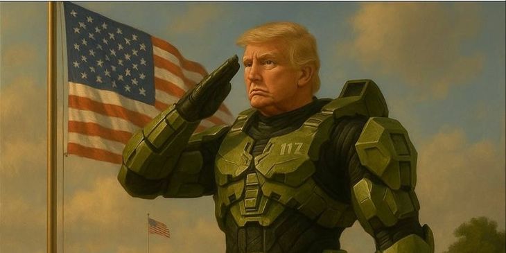 Белый дом с помощью ИИ переодел Трампа в броню Мастера Чифа